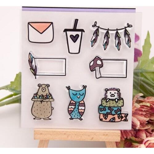 1pc Animal Transparent Stamp Transparent Silicone Stamp Cutting DIY Scrapbooking Rubber Coloring Embossed Diary Decor Reusable
