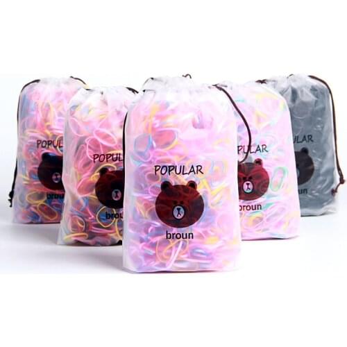 1000PC Pack Practical Colourfull Girl Elastic Rubber Band Stretch Continuously Hairband Children Kid Fashion Hair Accessories