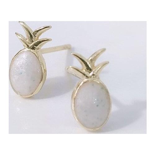 12Pairs/lot Cute Colorful Pineapple Stud Earrings for Women Fruit Earring Gifts