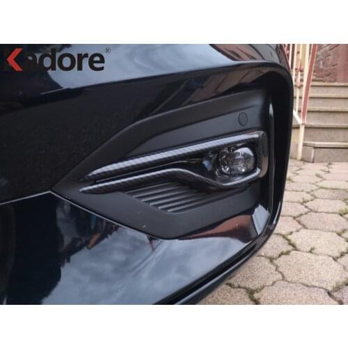 For Ford Focus 2019 2020 ST-Line Carbon Fiber Front Fog Light Lamp Cover Trim Foglight Foglamp Frame Trims Car Styling 2pcs