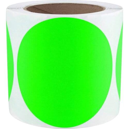 4 Inch Fluorescent Color Code Dot Labels Permanent Adhesive Target Repair Pasters Round Circles Sealing Package Stiker Labels