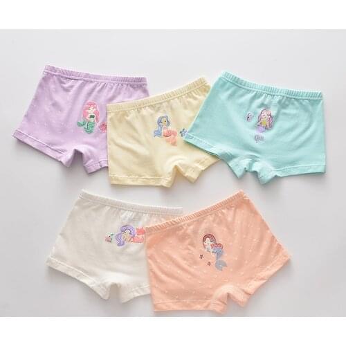 5Pcs/lot Girls Cotton Boxer Briefs Girl Panties Girls Boxer Shorts Childrens Panties Kids Underwear For 2-14 Years GU245