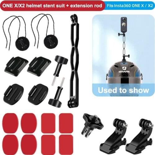Helmet Mount Adapter Aluminium Extension Arm Selfie Grip Lengthened Rod Bracket For Insta360 One X2/X Panoramic Camera
