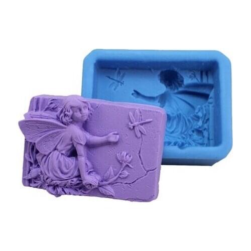 Free shipping The fairy and dragonflies modelling soap mold silicone cake mold fondant mold handmade soap mold