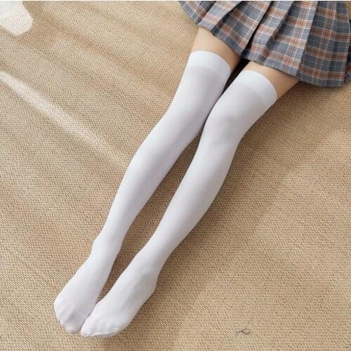 Stockings women spring and summer over the knee socks womens middle tube Japanese white calf socks tide high tube stockings