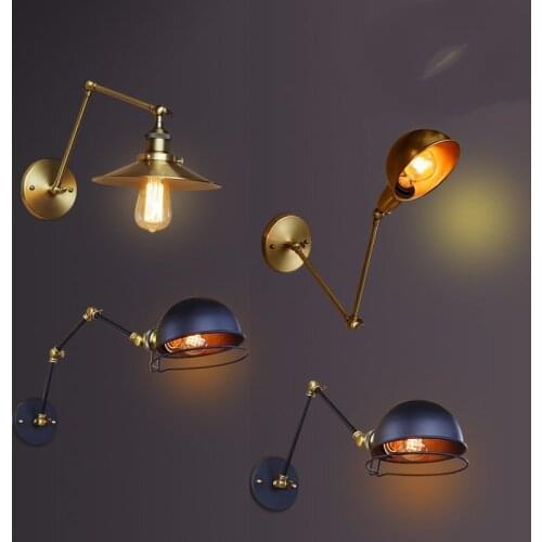 Jane retro American living room bedroom bedside lamp wall lamp industry LED rocker wall personality activities