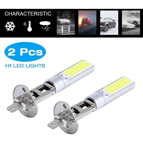 2pcs 12V 0.8A H1 100W Car 2SMD LED Headlight Bulbs White Low Beam Fog Bulb Brake Reversing Turn Signals Lamp Light Repair Parts