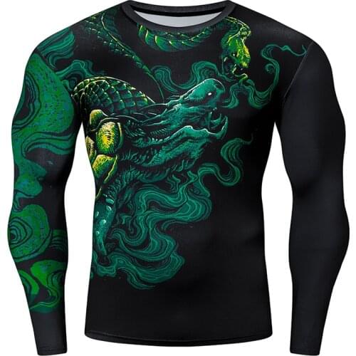 Brand Compression Tight T-Shirt 3D Print Sports Mens Clothes Bodybuilding Jogging Gyms Streetwear Men Long Sleeve Tops