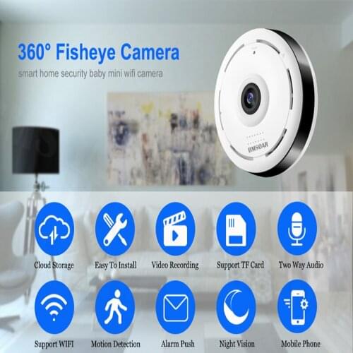 HD 360 Degree Panoramic Wide Angle MINI Cctv Camera Smart IPC Wireless Fisheye IP Camera P2P 1080P HD Home Security Wifi Camera