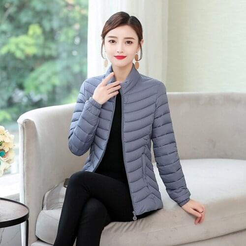 Large Size 6XL Womens Cotton Coat Middle-aged and Elderly Ladies Winter Jackets Basic Zipper Down Cotton Jacket Overcoat K780