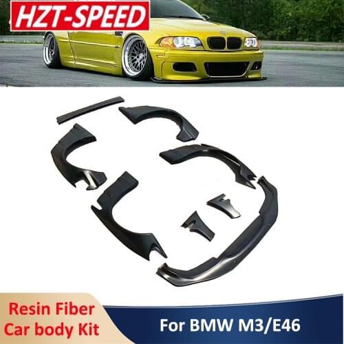 LB Type Resin Fiber E46 M3 Unpainted Car Body Kits Protector Wheel Brow Front Lip Rear Spoiler For BMW E46 M3 Modification