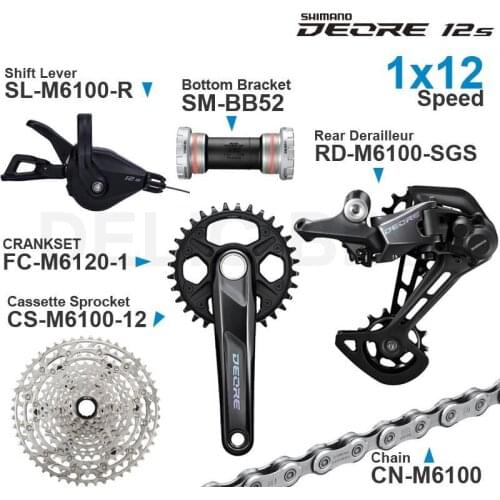 SHIMANO DEORE M6100 12v Groupset Shifter Rear Cassette Sprocket Chain CRANKSET 1x12-speed Bottom Bracket parts for MTB bike