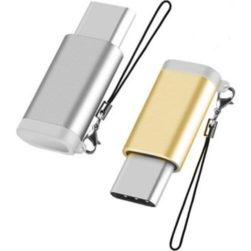 Micro USB Type-C Adapter OTG Data Sync Charger Connector With Key Chain Lanyard
