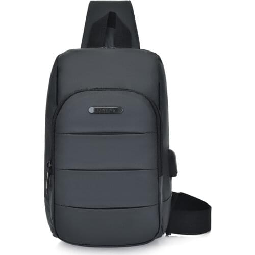 2020 Mens Nylon Waterproof USB Multifunction Crossbody Bag Shoulder Bags Pack Messenger Chest Bag Short Trip Travel for Male