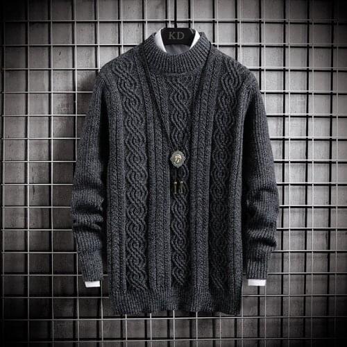 Male Knitwear Winter Clothing 2021 New Autumn Casual Sweater Men Solid Color Fit Knitted Men Pullover Long Sleeve O-Neck Loose