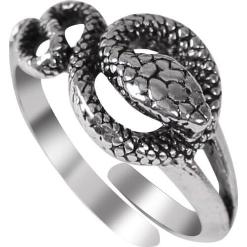 2021 New Men And Women Rings Retro Punk Alloy Metal Snake Ring Opening Adjustable Vintage Jewelry Gift Hot Sale Anillos Mujer