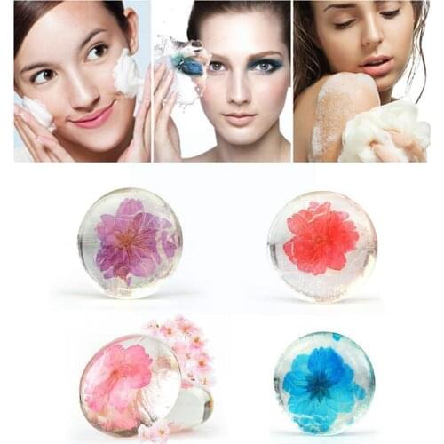 80g Amino Acid Fresh Flower Essential Oil Soap Cleansing Mites Transparent Bath Custom Remover Whitening Flower Soap Cosmet E5F8