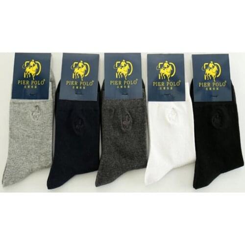 PIER Polo socks 5 Pairs/lot autumn new male POLO socks Cotton classic casual socks business Embroidery Calcetines Hombre Sox
