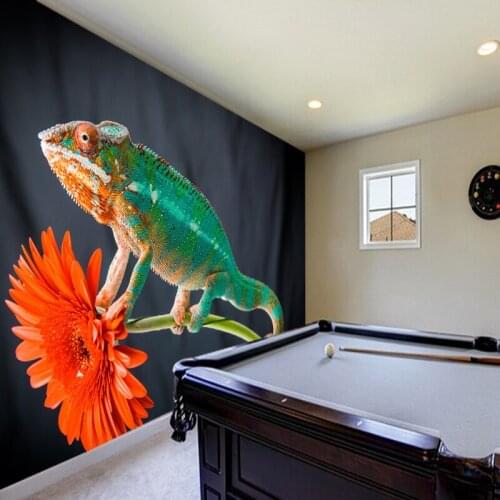 Custom papel de parede infantil, Chameleon sitting on a flowe for living room bedroom background decoration waterproof wallpaper