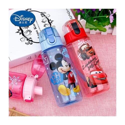 Genuine Sale Disney Cute Baby Feeding Cup with Straw Children Learn Feeding Drinking Bottle with Handle Kids Training Cup Gift