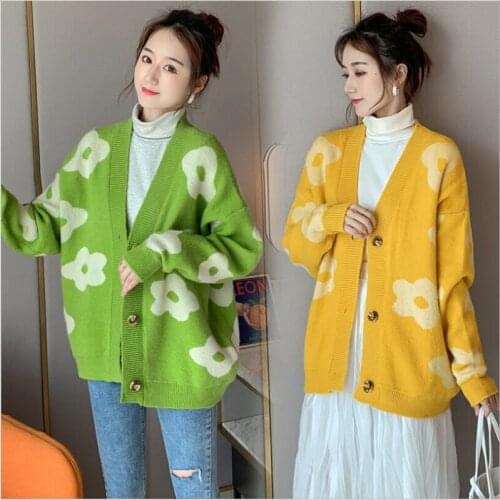 Autumn Winter Female Knit Cardigan Sweater Pregnant Woman Coat Short Female A Little Shawl Knitted Jacket Female Maternity Wear