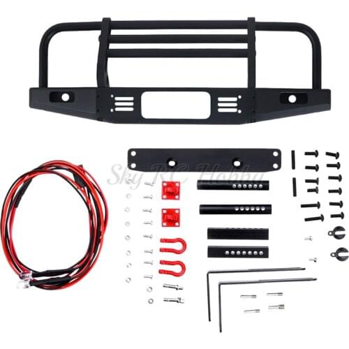 Adjustable Metal Front Bumper for 1/10 1:10 RC Crawler Traxxas TRX4 Defender Axial SCX10 SCX10 II 90046 90047