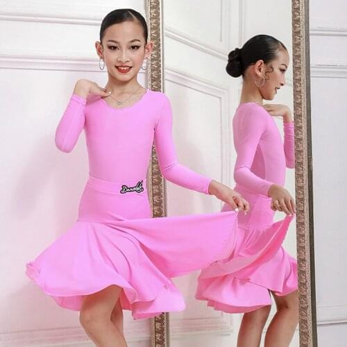 Latin Competition Dress Girls Stage Costume Long Sleeve Modern Dance Wear Salsa Clothing Samba Dance Outfit Tango Dress JL3561