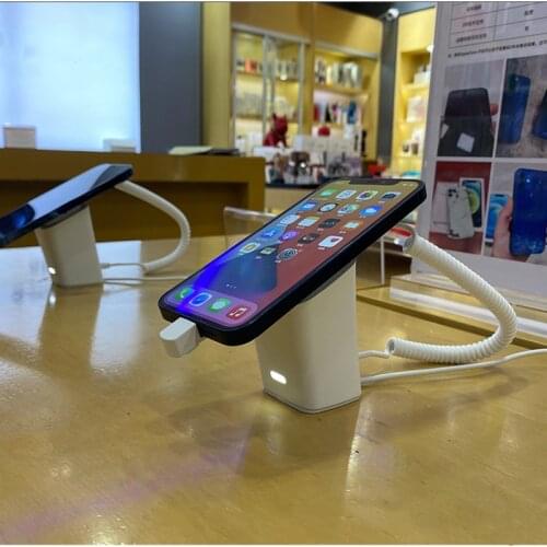 Sold in Pack of 20 Set New Design ABS White Power Up Standalone Retail Store Smartphone Alarm Display Stand