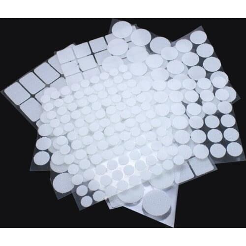 500Pairs 10/15/20/25/20*30mm Self Adhesive Fastener Tape Dots Strong Glue Hook And Loop Magic Sticker Disc Coins Hook Loop Tape