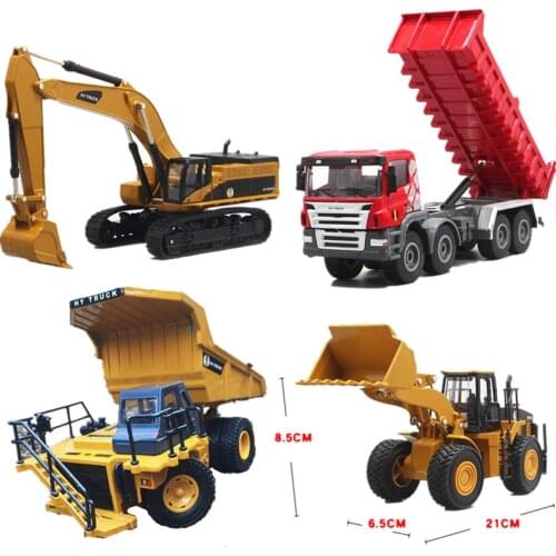 1:50 Scale 18CM Dump Trucks Excavator Diecast Metal Car Model Construction Vehicle Toys for Kids Birthday Gifts Car Collection
