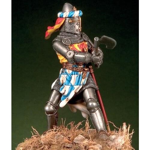 Assembly Unpainted Scale 1/32 54mm Uncolor Knight with waraxe 54mm figure Historical Resin Model