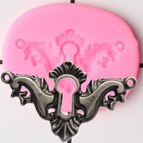 Steampunk keyhole Key Lock Silicone Molds DIY Cupcake Topper Fondant Cake Decorating Tools Candy Clay Chocolate Gumpaste Moulds