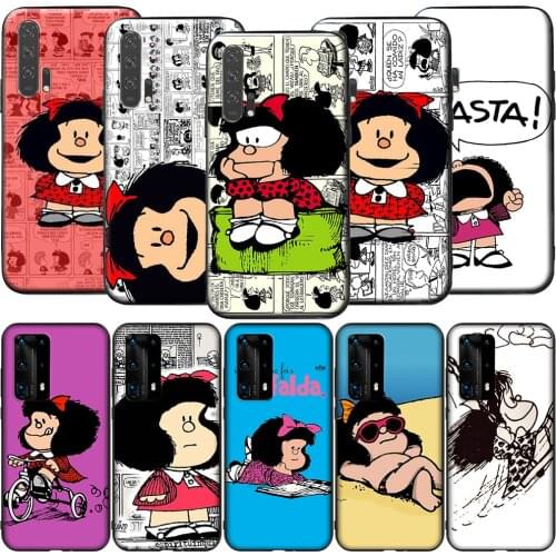 GX128 Mafalda Silicone Case for Huawei P9 P10 P20 P30 P40 Y6 2018 Y7 Y9 Lite Pro Max Prime Mini