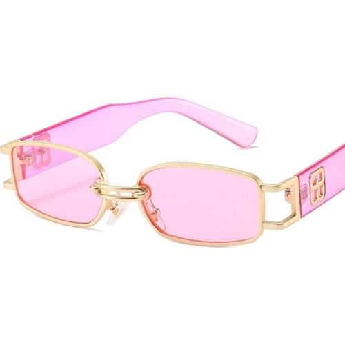 Small Square Sunglasses Women Narrow Clean Yellow Rectangle Sun glasses Men Unisex Vintage Style UV400 Leopard Side Shades