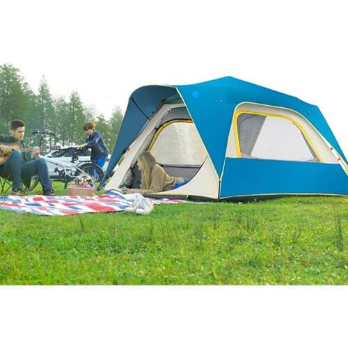 TANXIANZHE 4 Persons PU Coated Sunshade Pop Up Automatic Camping Tent Double Layer Family Outdoor Tent