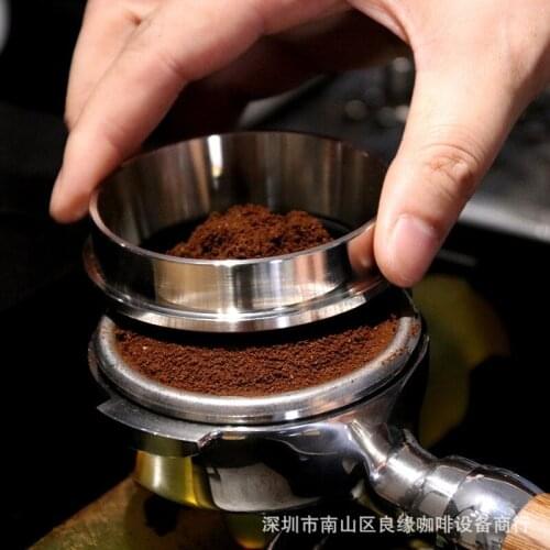 Stainless Steel Intelligent Dosing Ring Brewing Bowl Coffee Powder For Espresso Barista Funnel Portafilter WY71805