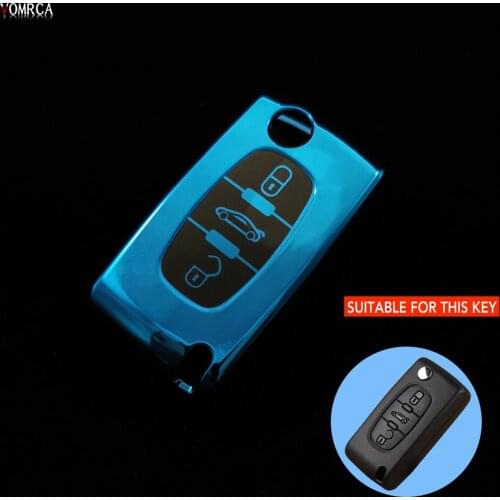 High Quality TPU Clamshell Folding Remote Control Key Case For Peugeot 207 307 308 407 607 807 For Citroen C2 C3 C4 C5 C6 Shell