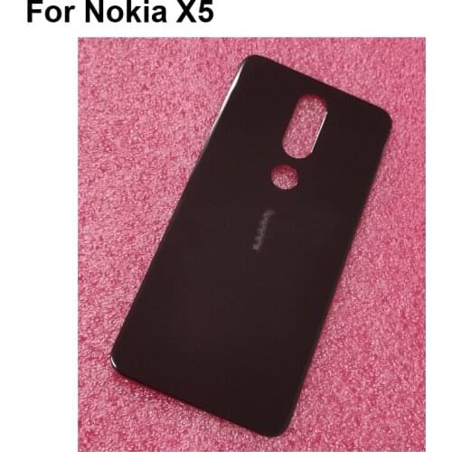 For Nokia X5 TA-1109 Back Battery Cover Rear Door Housing case Rear Glass parts For Nokia X5 TA-1105