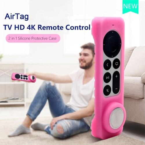 Remote Control Protective Case For 2021 Apple TV 4K Compatible Airtags Soft Silicone Cover Remote Control Anti Slip Dust Shell