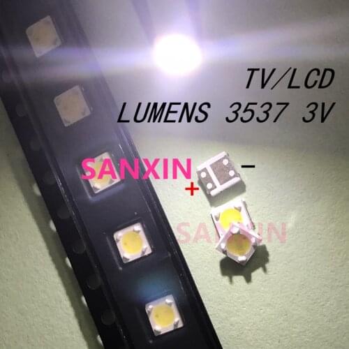 100pcs LUMENS LED 3535 3537 LED TV Backlight High Power 1W 3V LED Backlight Cool white For LED LCD TV Backlight Application 4D