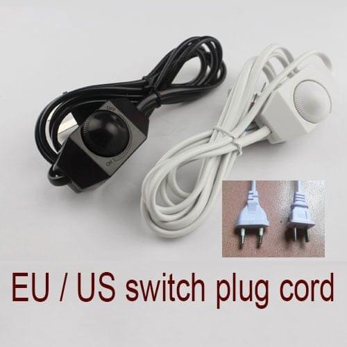 1PC 1.8M US / EU Plug No Polarity AWG Switch Dimming Cable Light Modulator Lamp Line Dimmer cord 110-220V