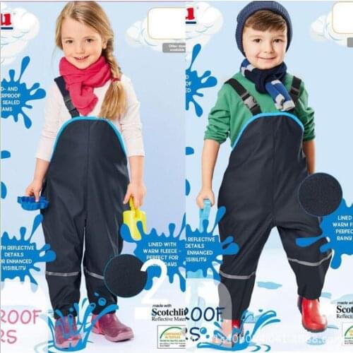 2018 New Chridren Waterproof Overalls Brand Baby Boys Girls Waterproof Trousers 2-7 Years Kids Ski Pants Beach Pants Overall