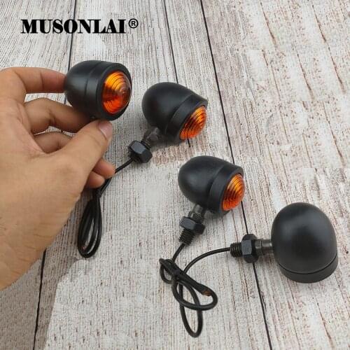 4PCS Bullet Motorcycle Turn Signals Indicator Light 12v Motor Blinker Lamp for Harley Chopper Bobber Honda Suzuki Yamaha