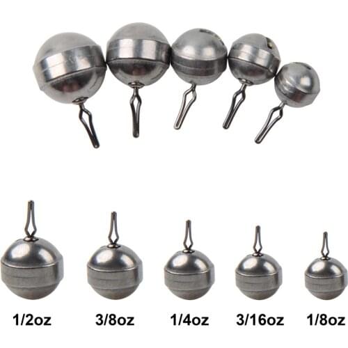 5pcs 1/8OZ-1/2OZ Ball shape tungsten Fishing Sinkers Drop Shot Weights Fishing Tackle tools