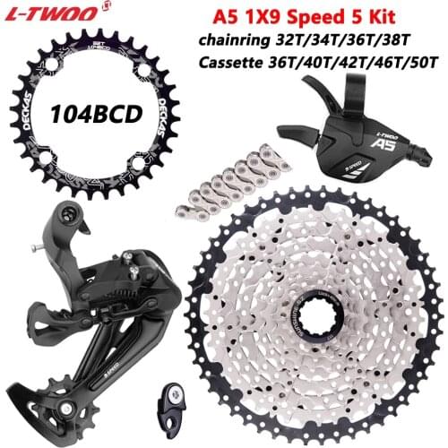 LTWOO MTB Bike A5 1*9 speed Groupset 9s Shifter Rear Derailleur 9S11- 50T 46T 42T 40T 36T Cassette K7 9S Chain Current 9V parts