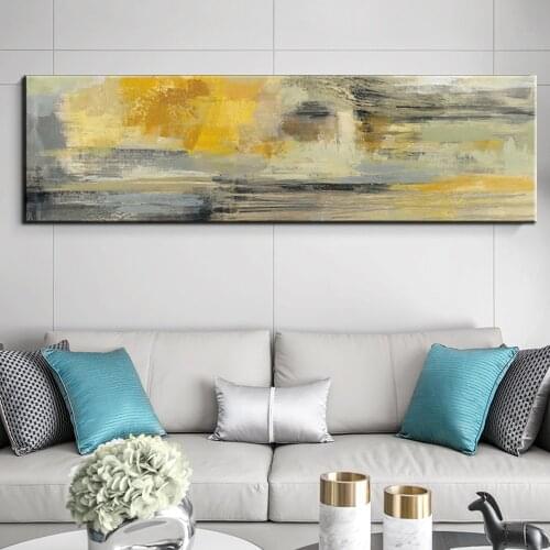 Abstract Flowing Golden Coins Tree Dots Long Banner Canvas Painting Posters And Prints Wall Art Mural Home Decor For Living Room