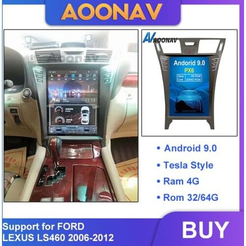 AOONAV 12.1 inch car Radio GPS navigation For-LEXUS LS460 2006-2012 car DVD player vertical screen Android 9.0 support carplay