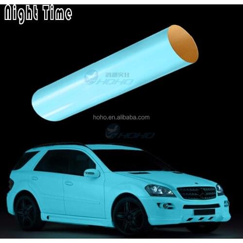 Car wrap film Luminescent glow in the dark blue car wrap vinyl 66 ft x 60" air release film