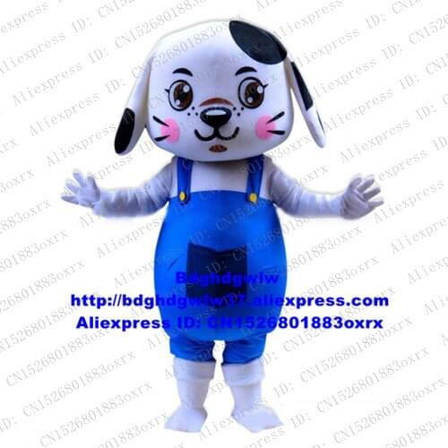 White Blue Teddy Dog Poodle Pudel MalteseDog Bichon frise Mascot Costume Adult Character Brand Image Cultural Festival zx2524
