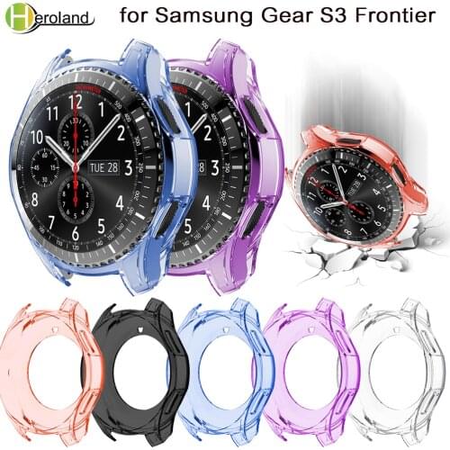 2pc/lot Tpu Protective Case Cover for Samsung Gear S3 Frontier Smart Watch band Accessory Cases Protective solid color shell new